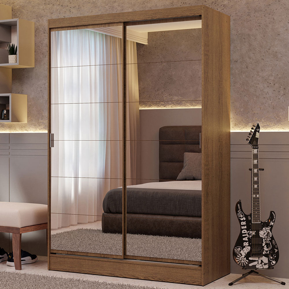 Clóset Soltero Luke 2 Puertas Corredizas Con Espejos