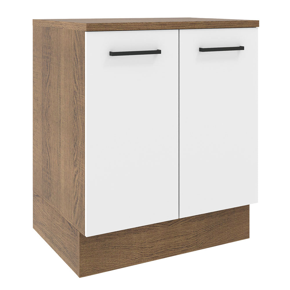 Mueble de Cocina Madesa Agata 70 cm 2 Puertas Marrón/Blanco