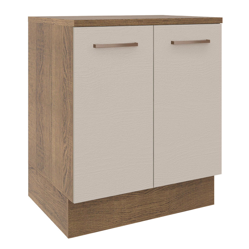 Mueble de Cocina 70 cm 2 Puertas Marrón/Crema Agata Madesa