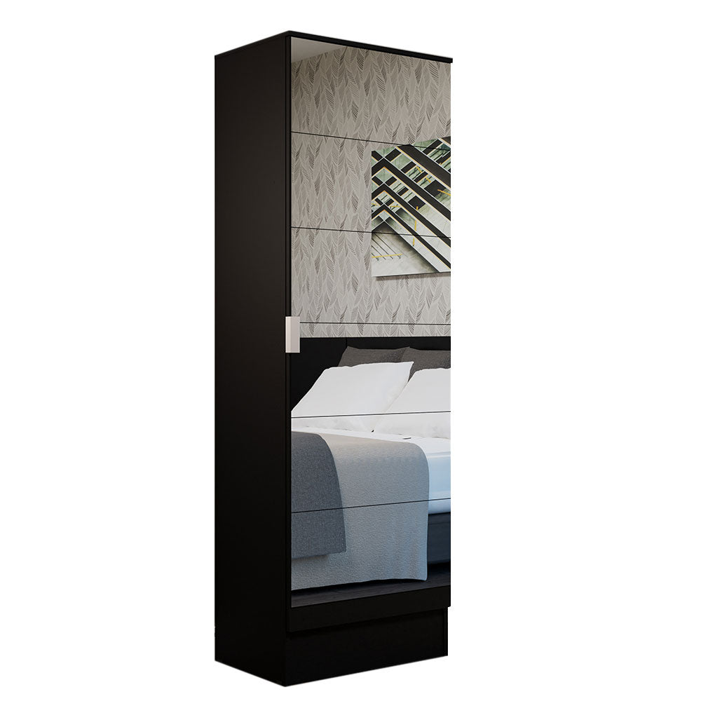 Zapatera Isis 1 Puerta con Espejo Negro