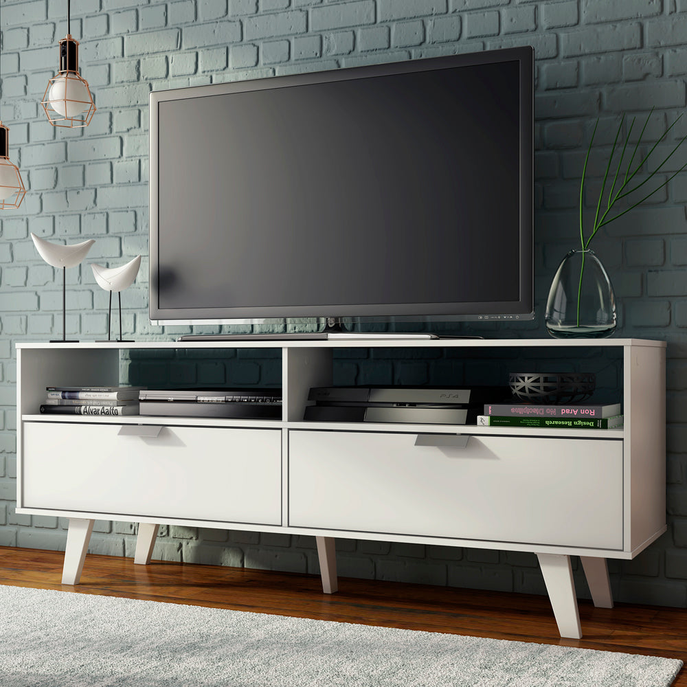 Mueble para TV hasta 55 Pulgadas Oslo con 2 Puertas Blanco
