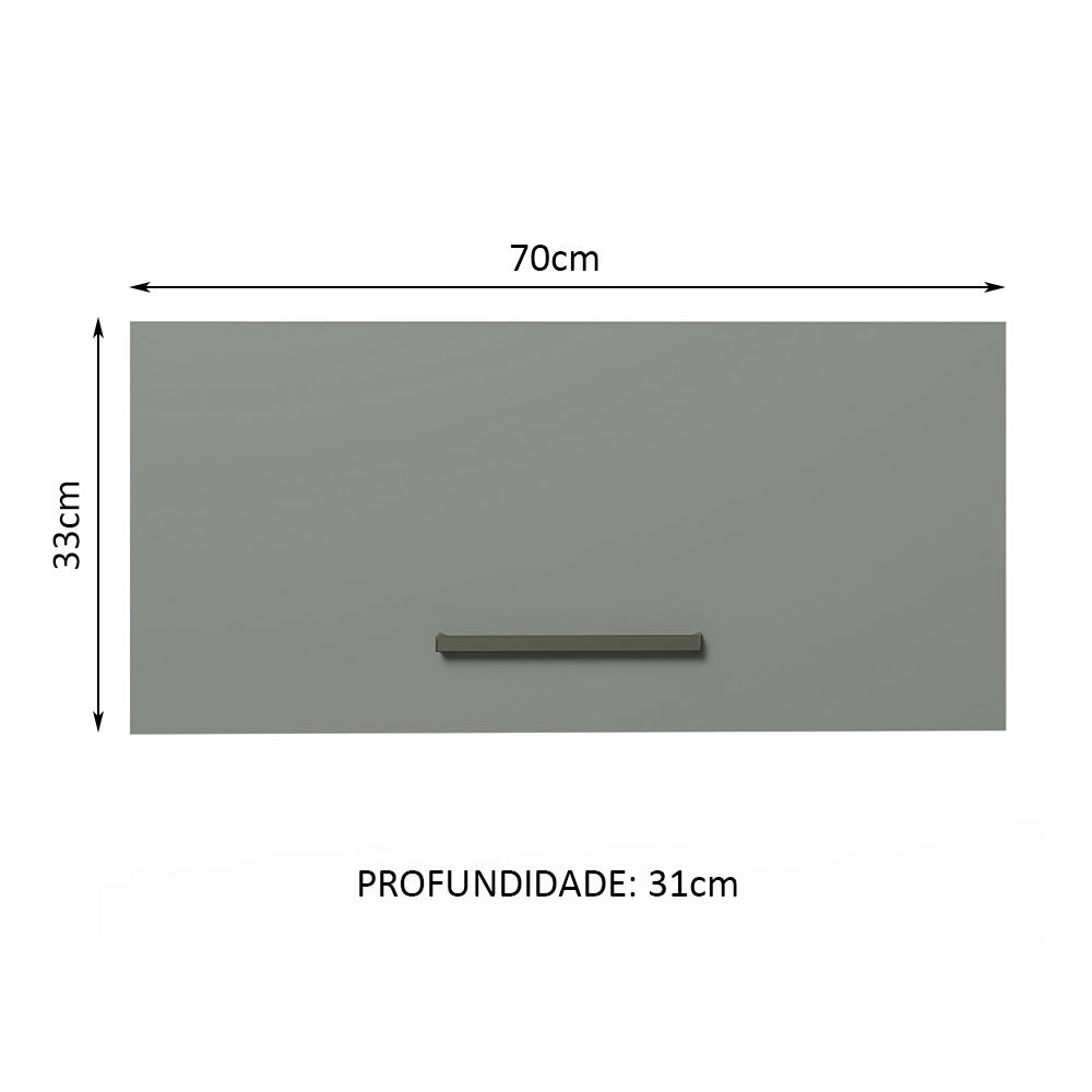 Gabinete Superior 70 cm 1 Puerta Abatible Agata Marrón/Gris