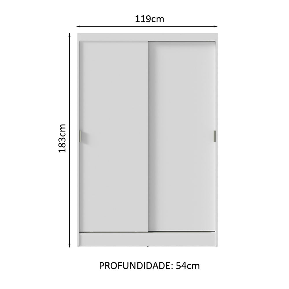 Clóset Soltero 2 Puertas Correderas Blanco Max