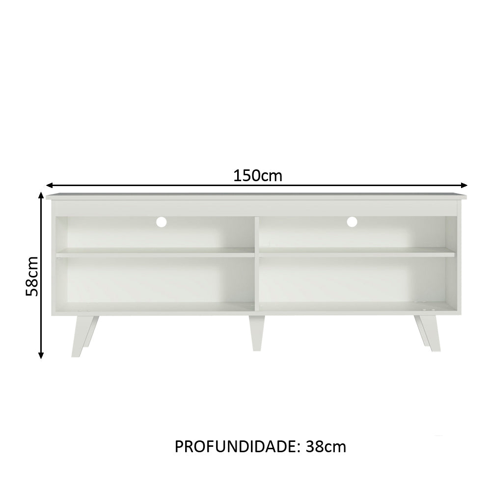 Mueble para TV hasta 65 Pulgadas Udine Con Patas Blanco