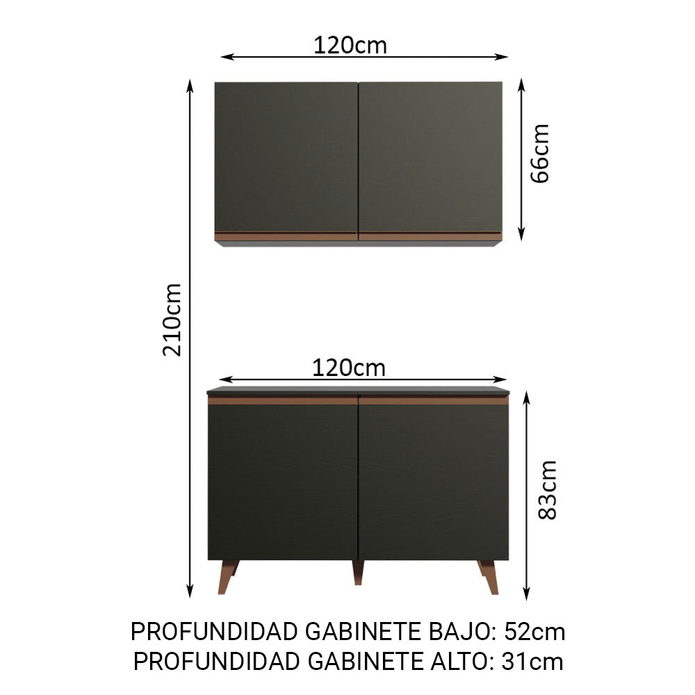 Cocina Integral Reims 120 cm Negro