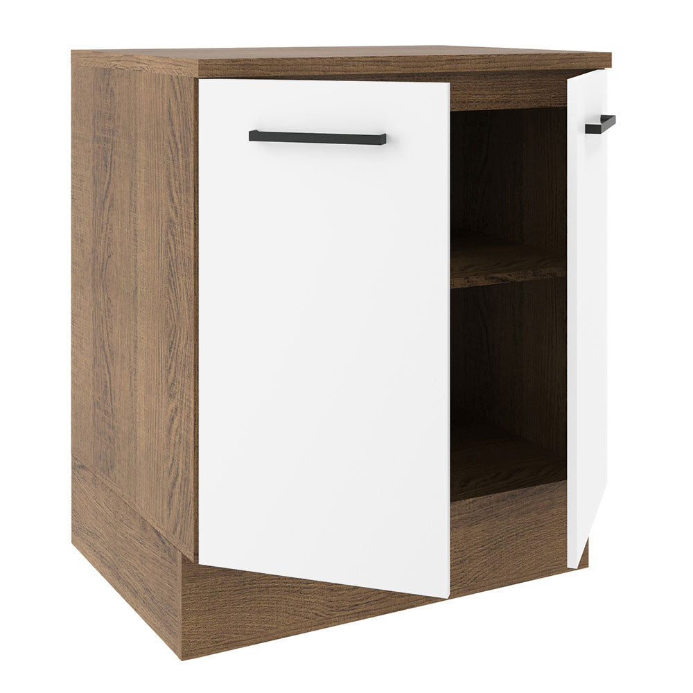 Mueble de Cocina Madesa Agata 70 cm 2 Puertas Marrón/Blanco