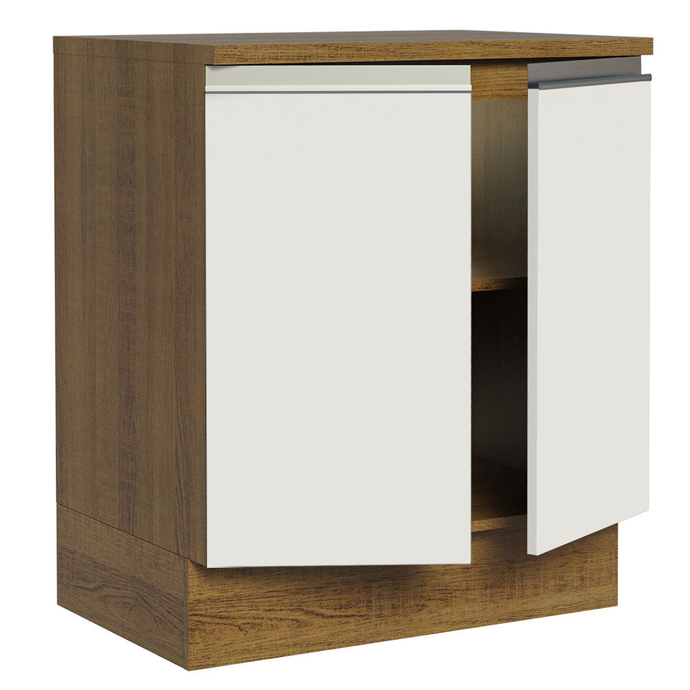 Mueble de Cocina Madesa Glamy 70 cm 2 Puertas Marrón/Blanco