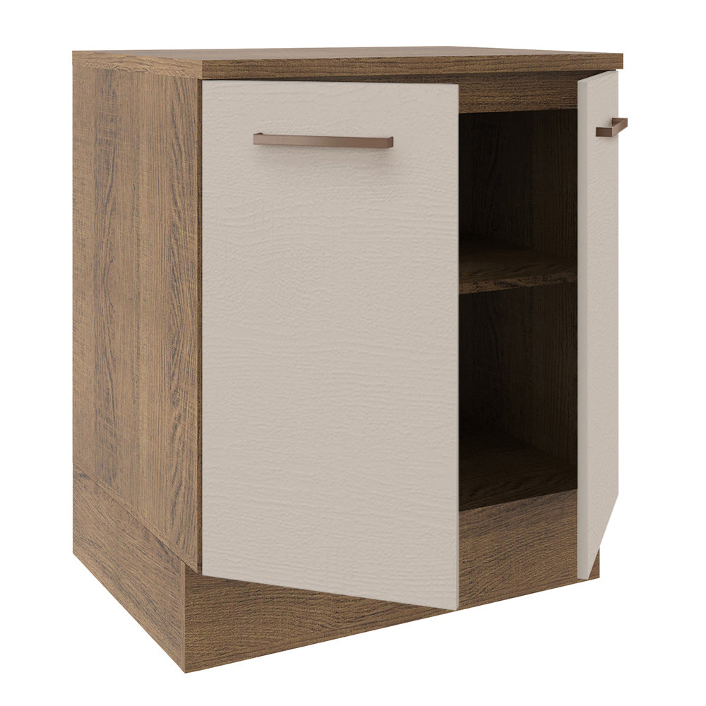 Mueble de Cocina 70 cm 2 Puertas Marrón/Crema Agata Madesa