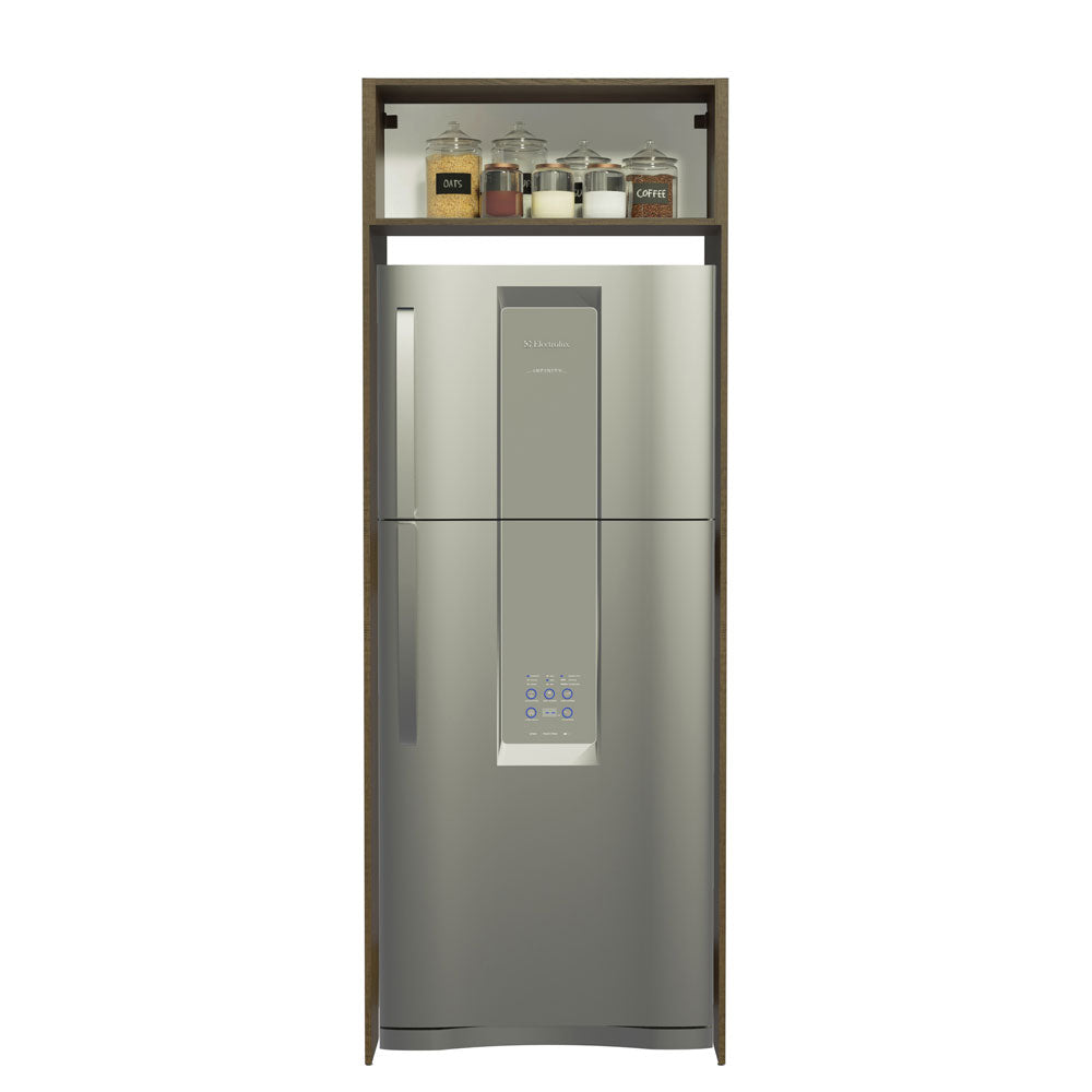 Mueble de Cocina para Refrigerador 1 Puerta Abatible Agata Marrón/Gris