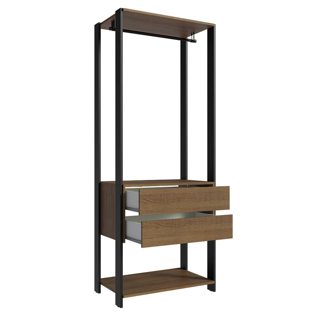 Clóset Modular Valencia 2 Cajones 70cm Marrón/Negro