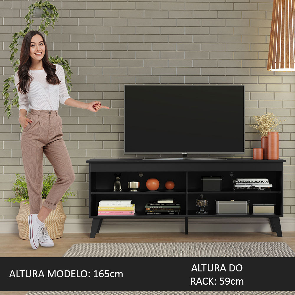 Mueble para TV hasta 65" con Patas Negro Turim