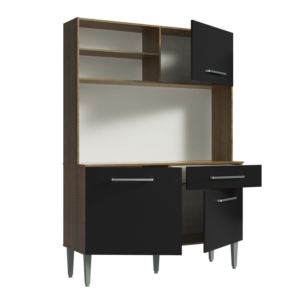 Mueble de Cocina Compacto 120cm Marron/Negro Life Madesa