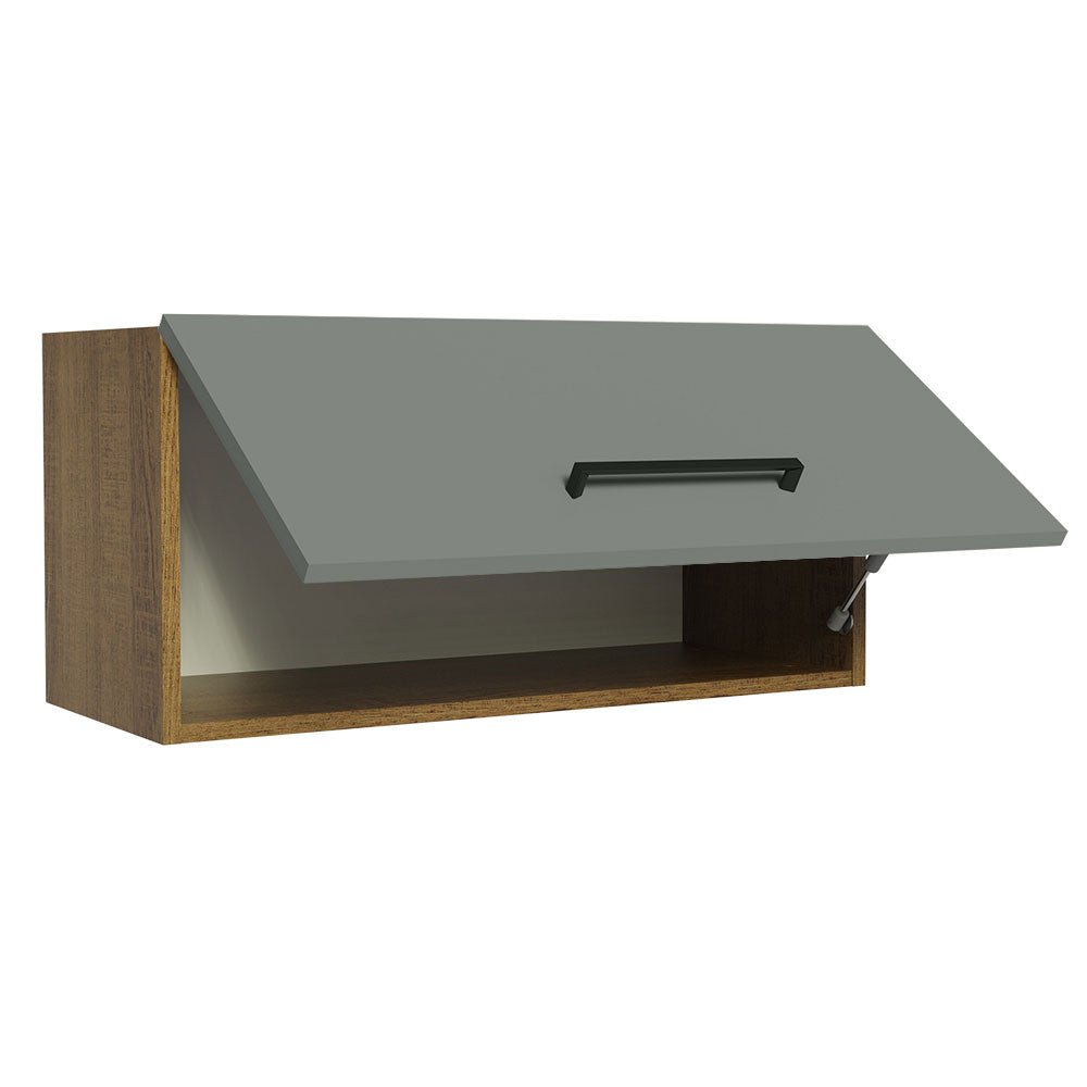 Gabinete Superior 70 cm 1 Puerta Abatible Agata Marrón/Gris