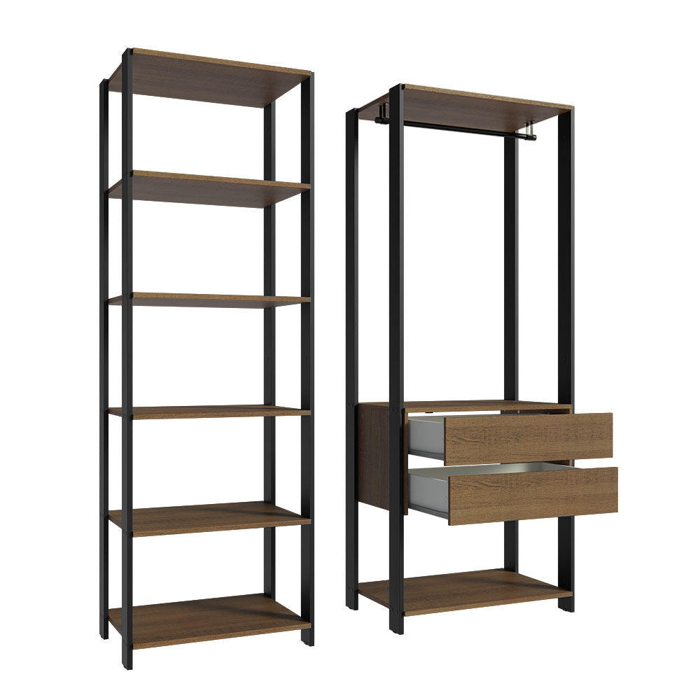 Clóset Modular Valencia 2 Cajones 129cm Marrón/Negro