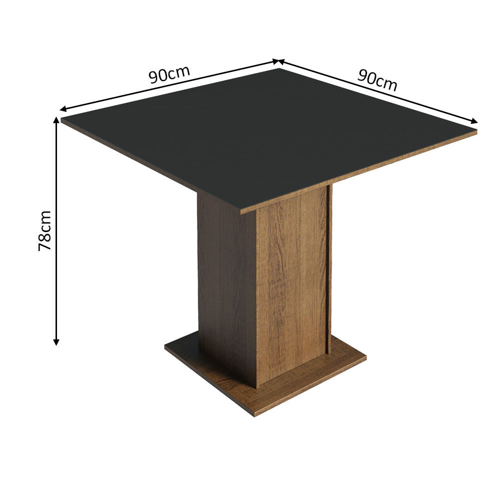 Juego de Comedor Mesa Encimera de Madera 4 Sillas Marrón/Negro Samara