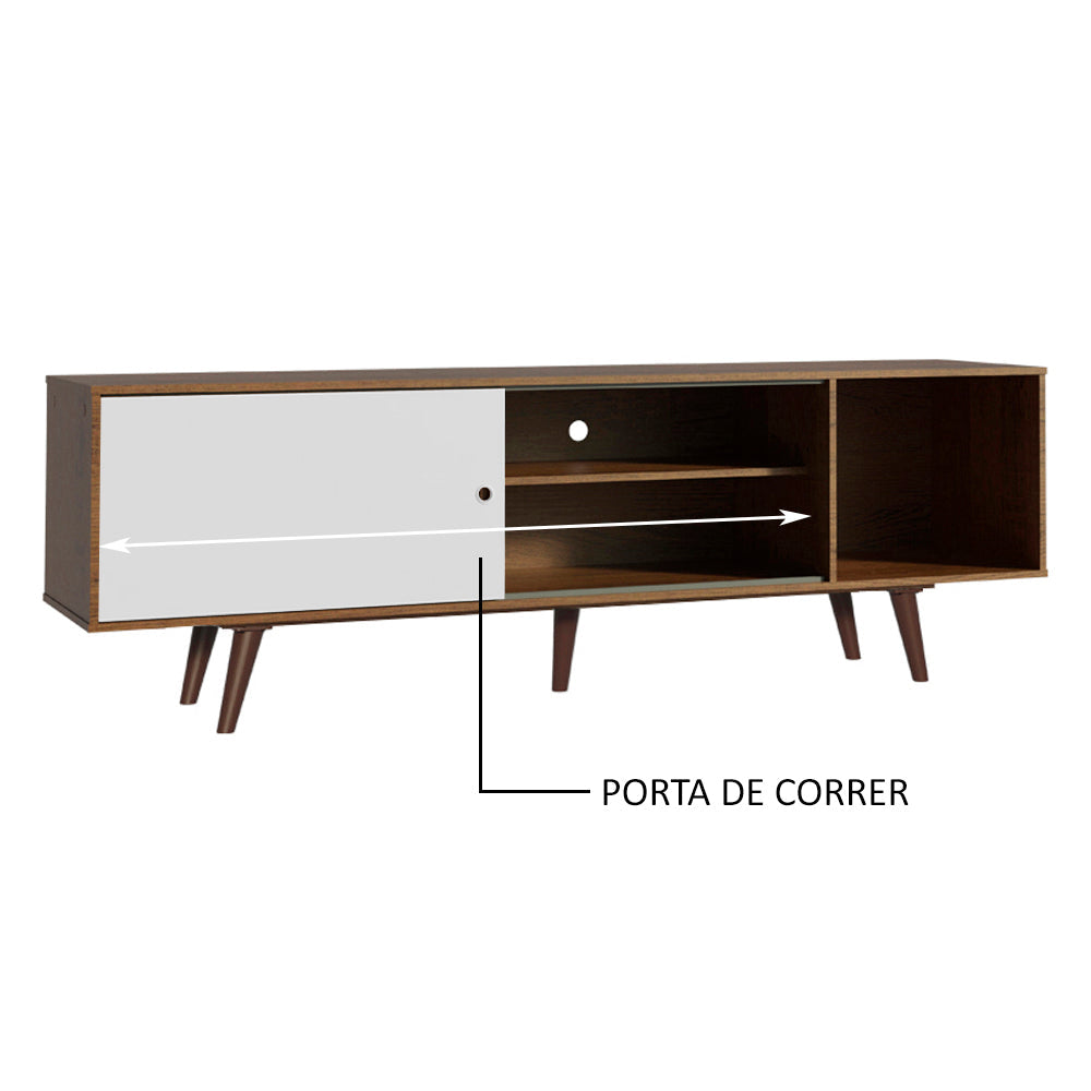 Mueble para TV Dubai hasta 65" con Patas Marrón/Blanco