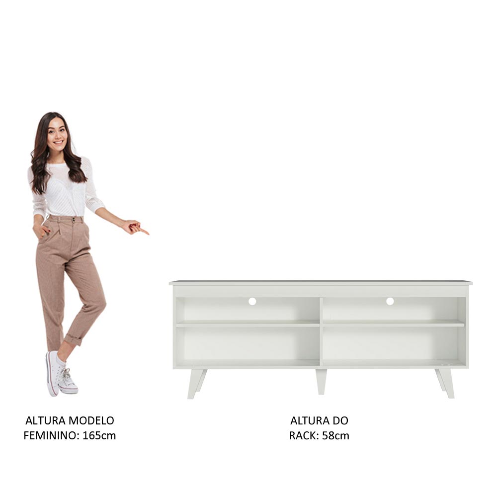 Mueble para TV hasta 65 Pulgadas Udine Con Patas Blanco