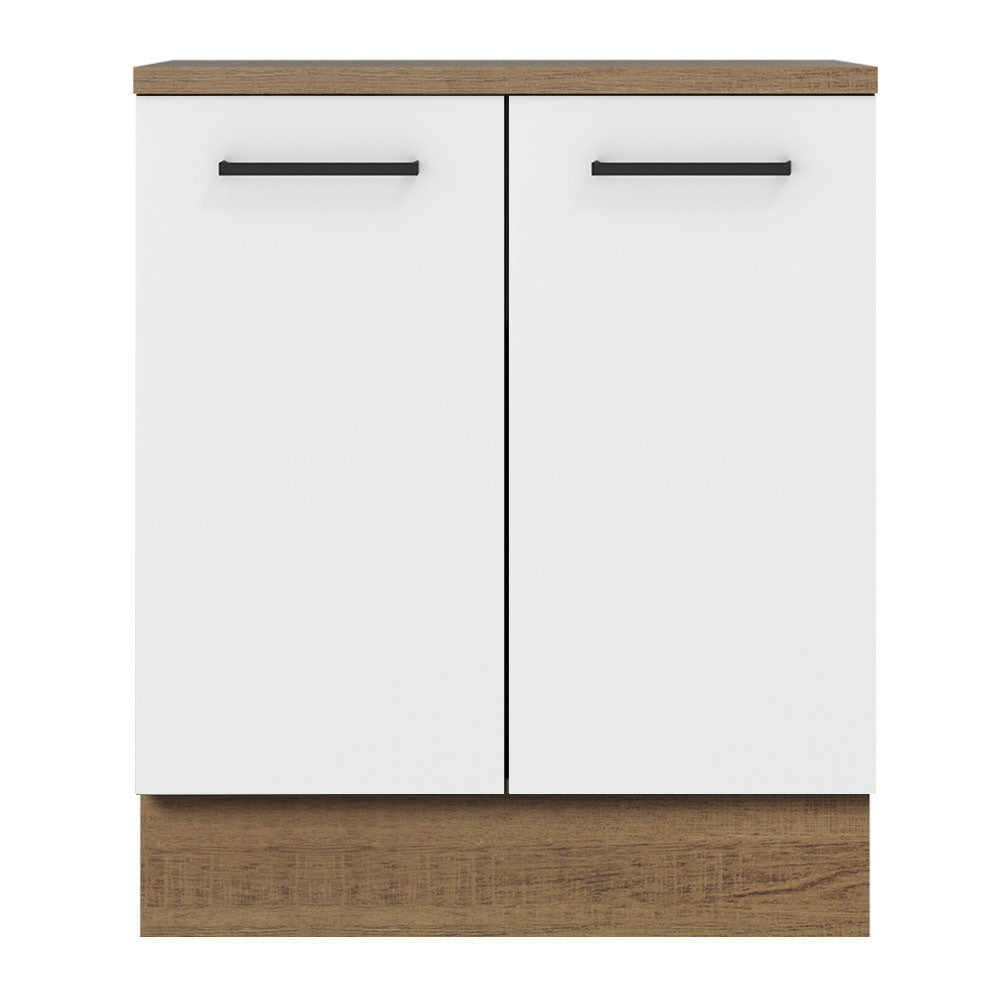 Mueble de Cocina Madesa Agata 70 cm 2 Puertas Marrón/Blanco