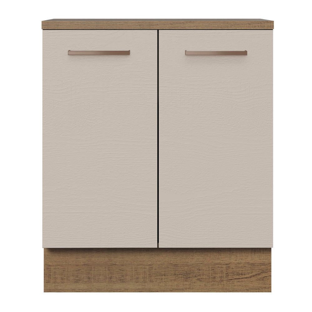 Mueble de Cocina 70 cm 2 Puertas Marrón/Crema Agata Madesa