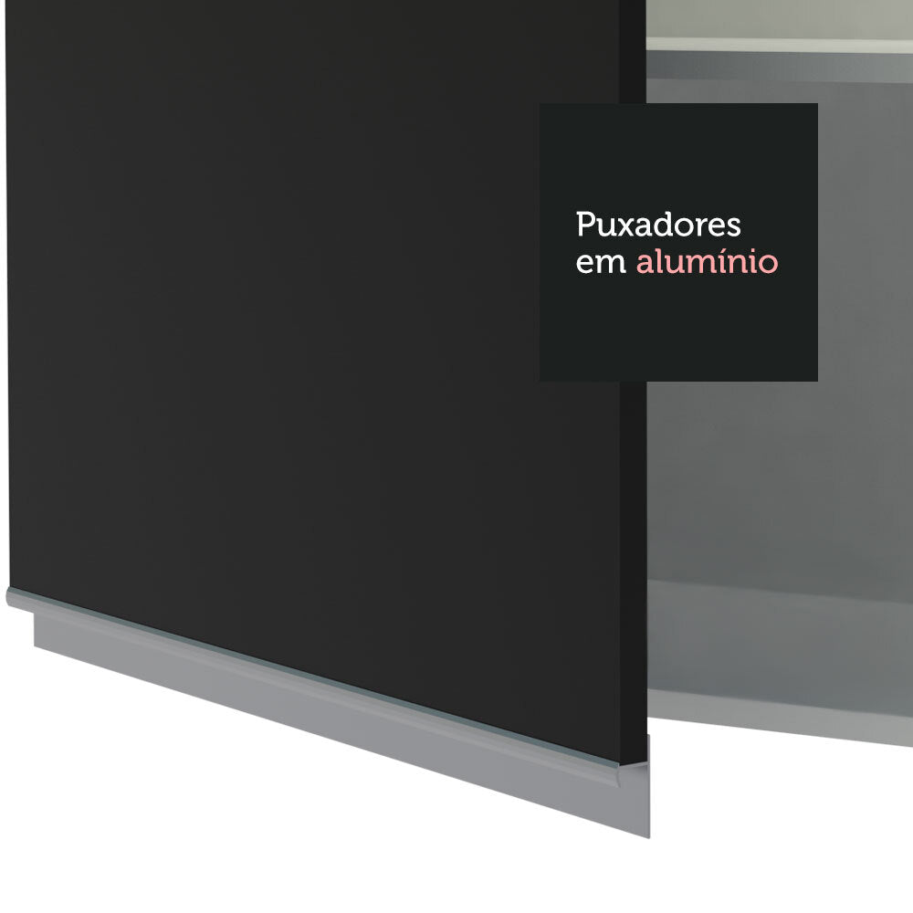 Gabinete Superior 60 cm 1 Puerta Abatible Glamy Blanco/Negro