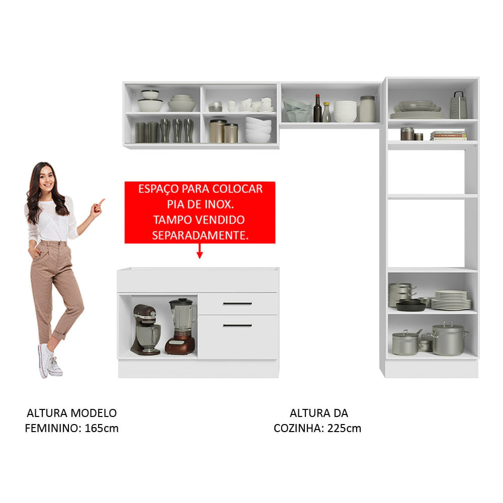 Cocina Integral 270cm Blanco Agata 05