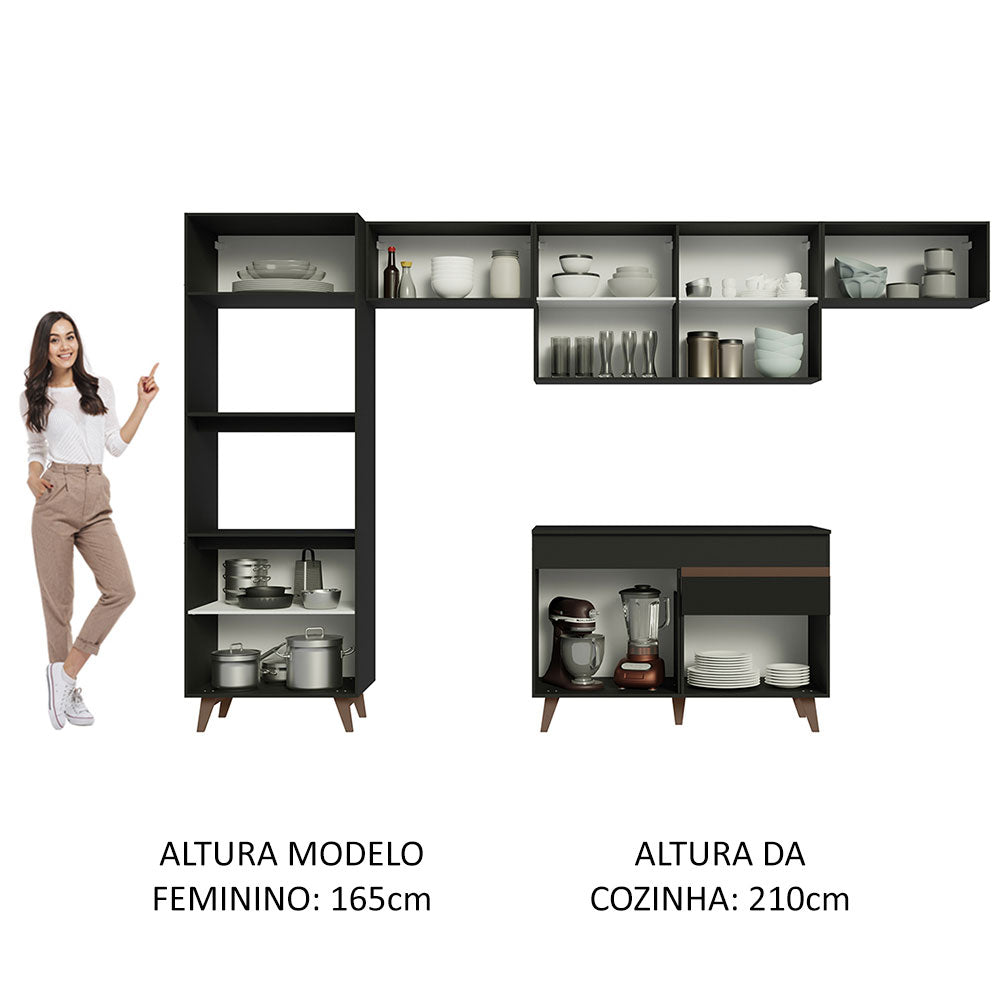 Cocina Integral 330cm Negro Reims 01