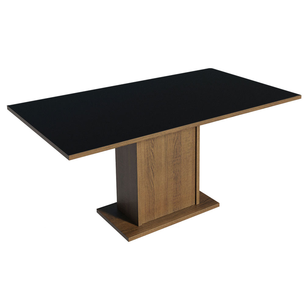 Juego de Comedor con Mesa con Encimera y 6 Sillas Marrón/Negro/Silver Renata