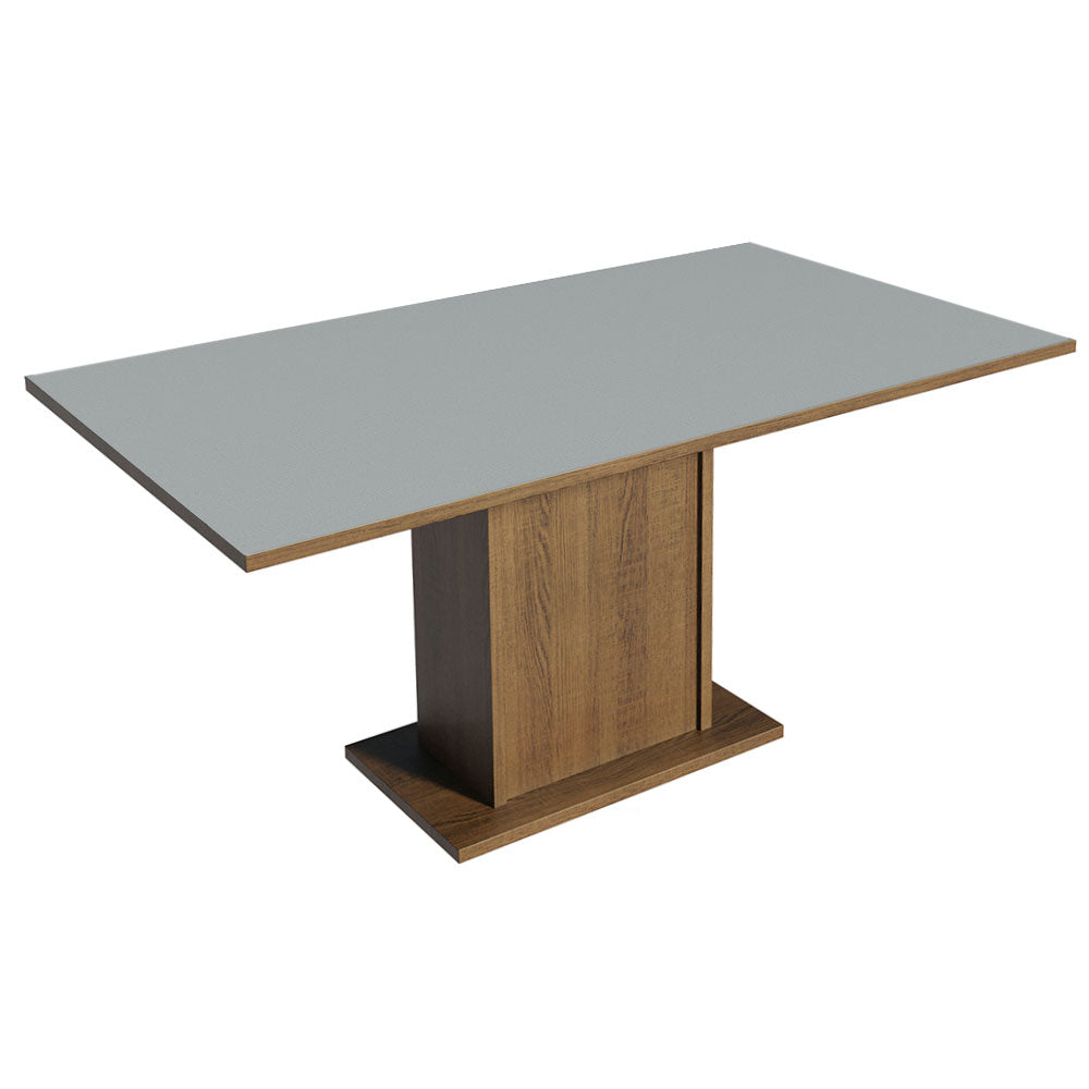 Juego de Comedor con Mesa con Encimera y 6 Sillas Marrón/Gris/Silver Renata