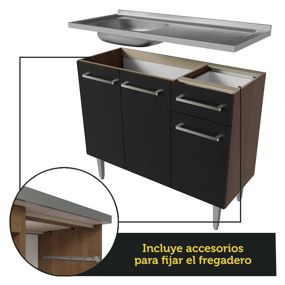 Mueble de Cocina Integral Emilly 137 cm - Con Lavadero 08