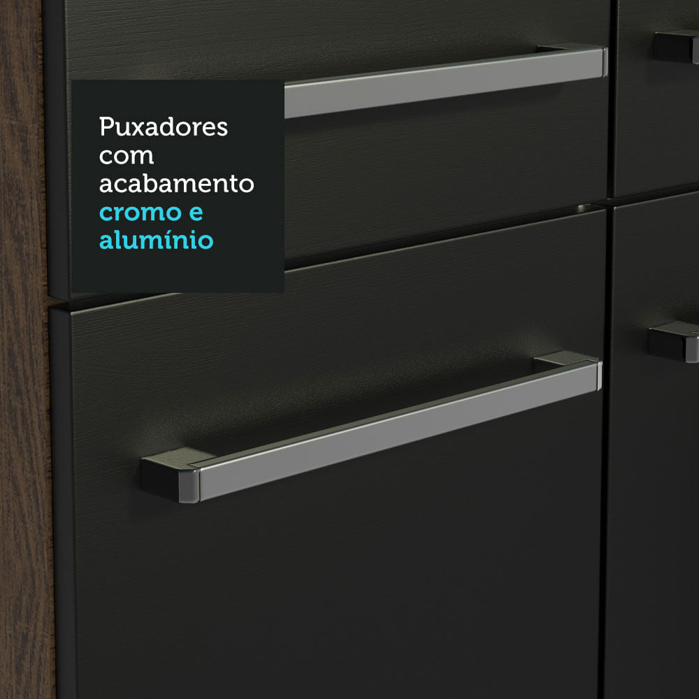 Cocina Integral 229cm con Lavadero Marrón/Negro Emilly 10