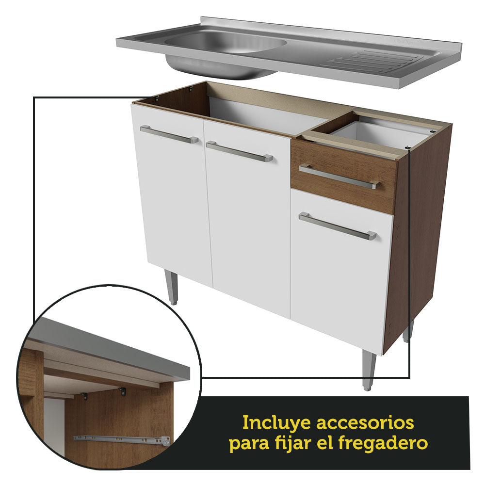 Mueble de Cocina Integral Emilly 229 cm - Con Lavadero 10
