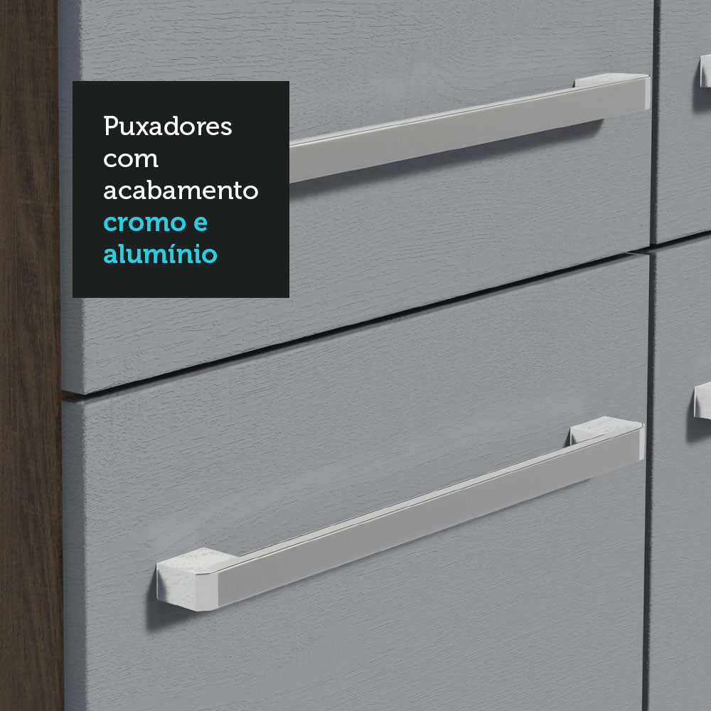 Cocina Integral 229cm con Lavadero Marrón/Gris Emilly 12