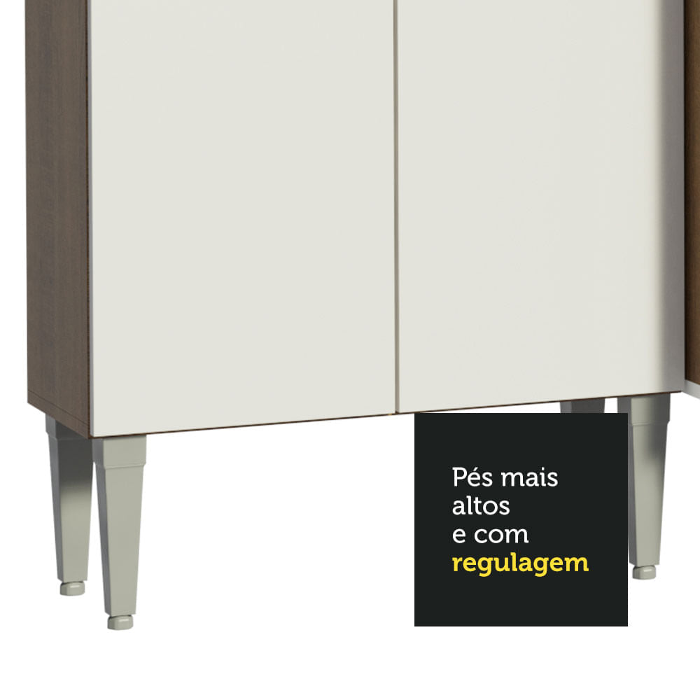 Cocina Integral 229cm Con Fregadero Marrón/Blanco Emilly Madesa 10