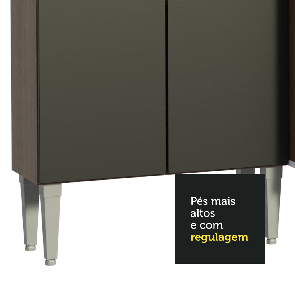 Cocina Integral 293cm con Lavadero Marrón/Negro Emilly 09