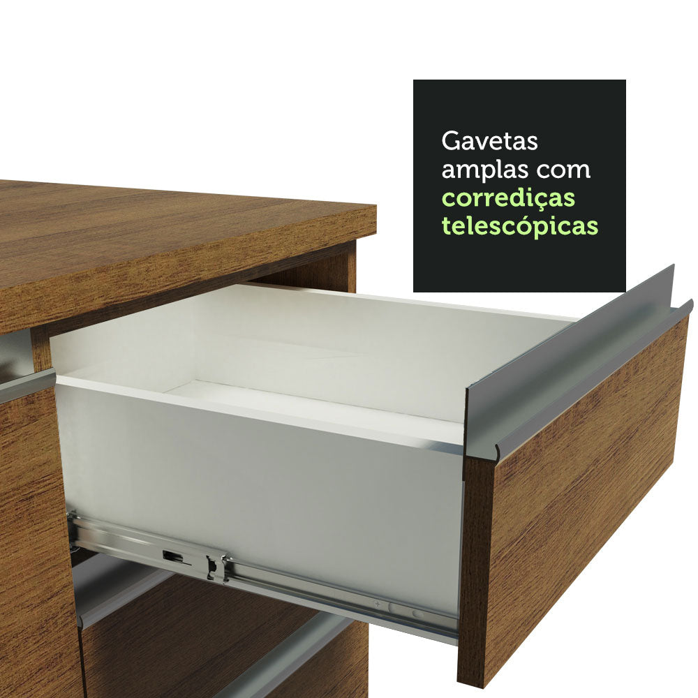 Cocina Integral 220 cm Marrón/Marrón/Blanco Parma 02
