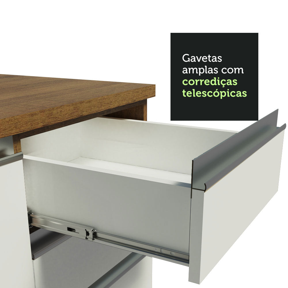 Cocina Integral 240cm Marrón/Blanco Glamy Madesa 06