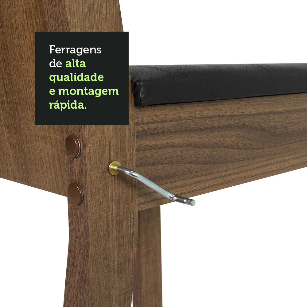 Juego de Comedor Mesa Encimera de Madera 4 Sillas Marrón/Negro Samara