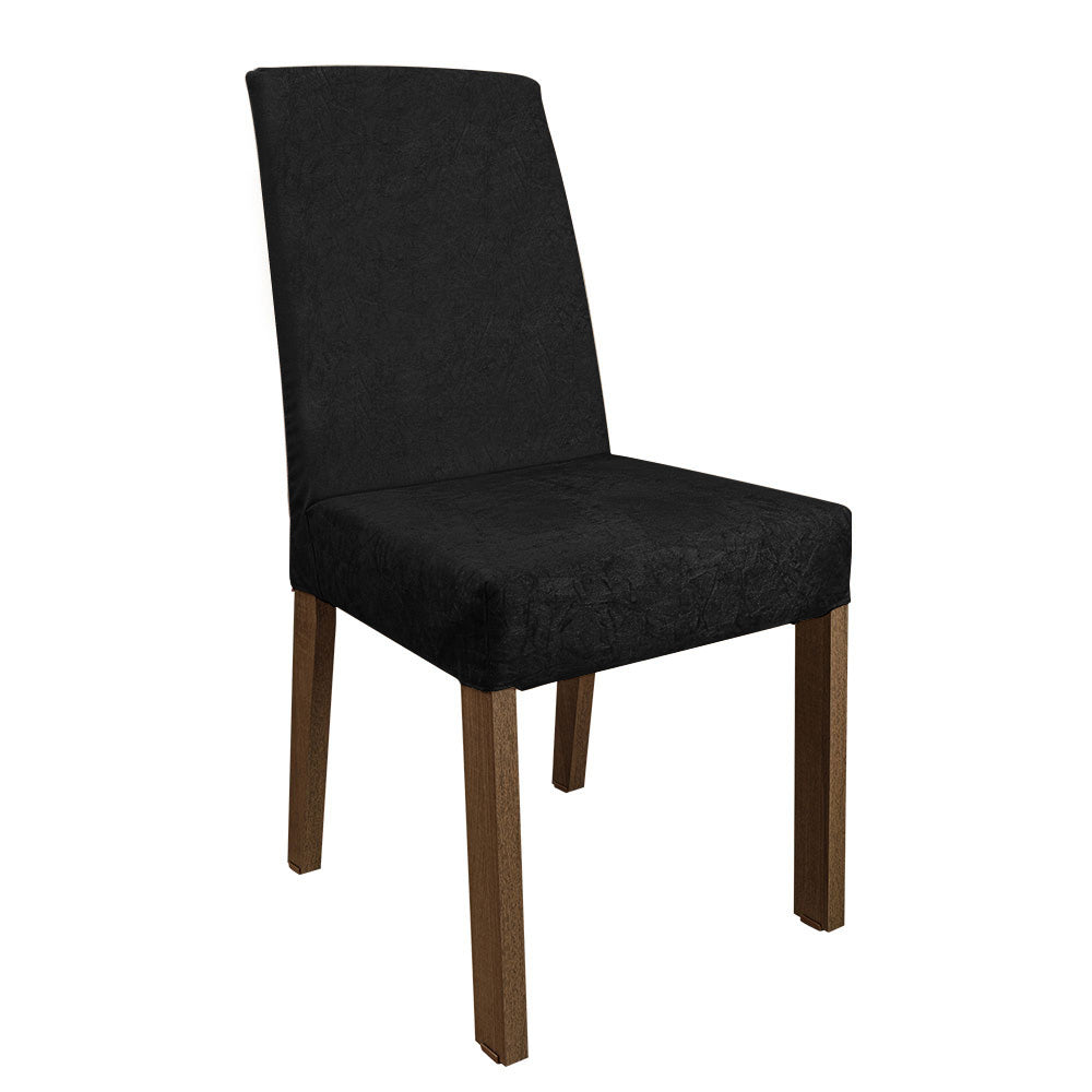 Juego de Comedor Mesa con Encimera de Madera 6 Sillas Marrón/Negro/Oxford Renata
