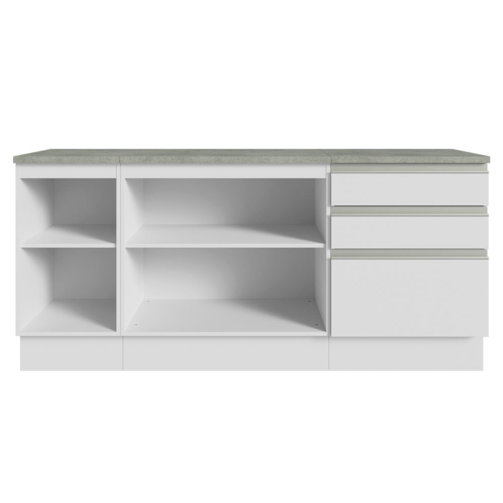 Gabinete para Baño 180cm 3 Puertas 3 Cajones Blanco