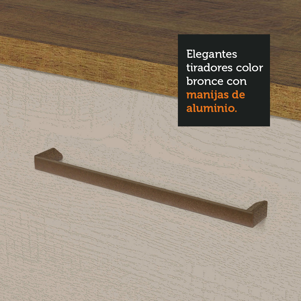 Gabinete Superior 150 cm 2 Puertas y 2 Nichos Agata Marrón/Crema