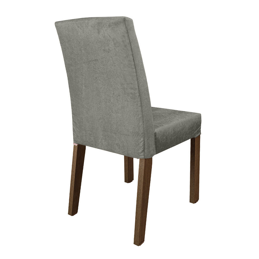 Juego de Comedor con Mesa con Encimera y 6 Sillas Marrón/Gris/Silver Renata