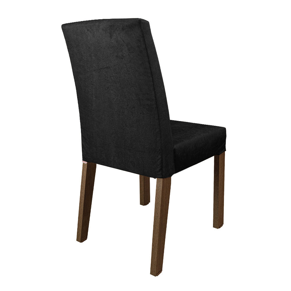 Juego de Comedor Mesa con Encimera de Madera 6 Sillas Marrón/Negro/Oxford Renata