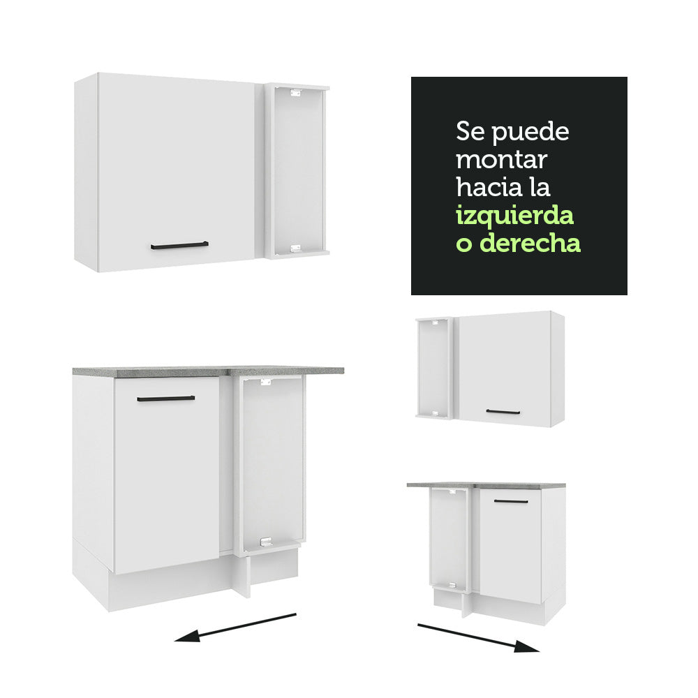 Cocina Integral Esquinera 389cm Blanco Agata 01