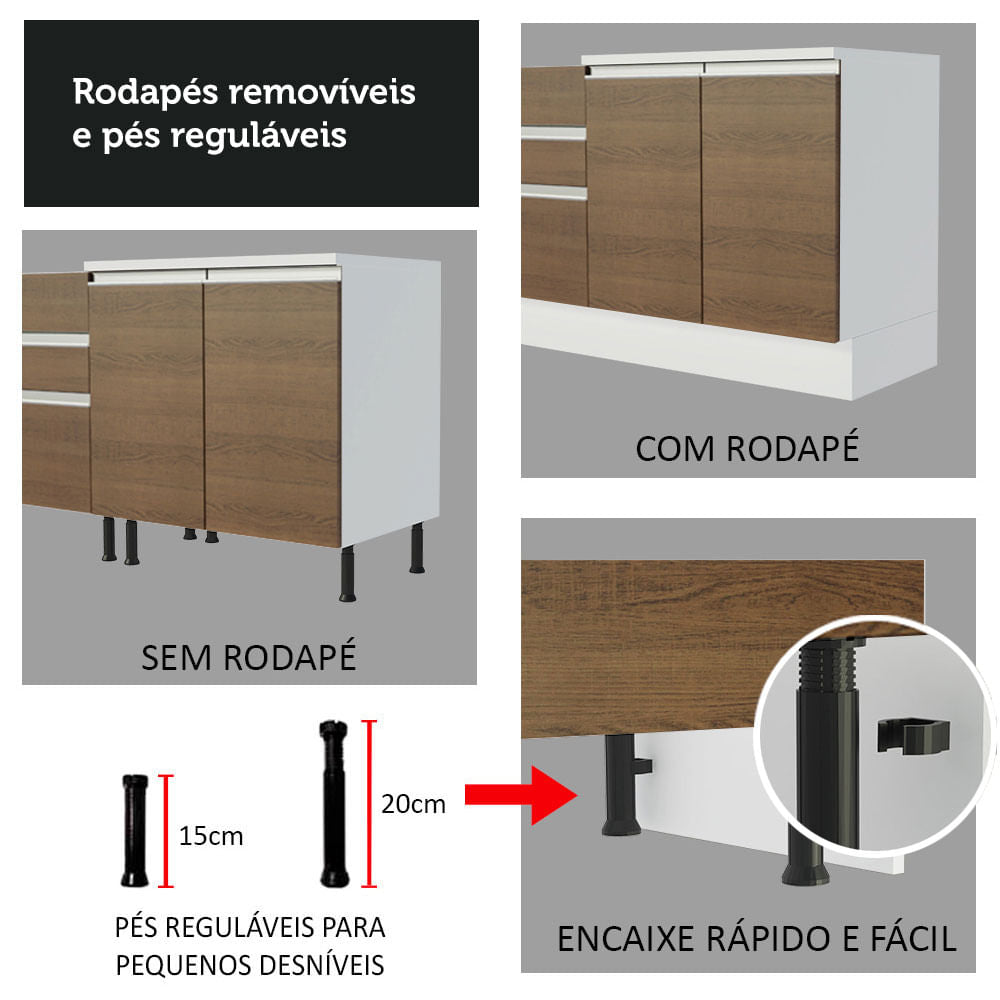 Cocina Integral 270cm Blanco/Marrón Glamy 11