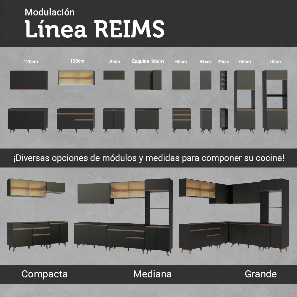 Cocina Integral Reims 120 cm Negro
