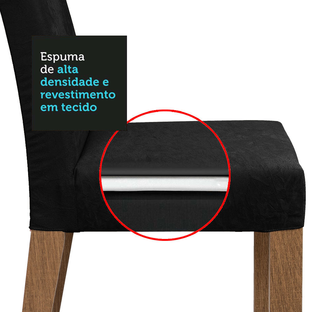 Juego de Comedor Mesa con Encimera de Madera 6 Sillas Marrón/Negro/Oxford Renata