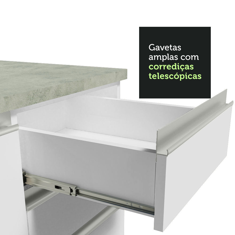 Gabinete para Baño 180cm 3 Puertas 3 Cajones Blanco