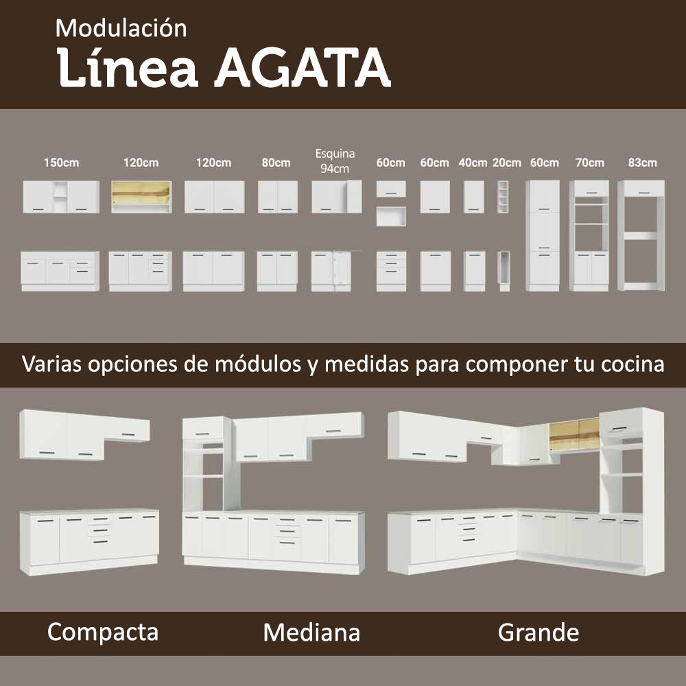 Cocina Integral 270cm Blanco Agata 03