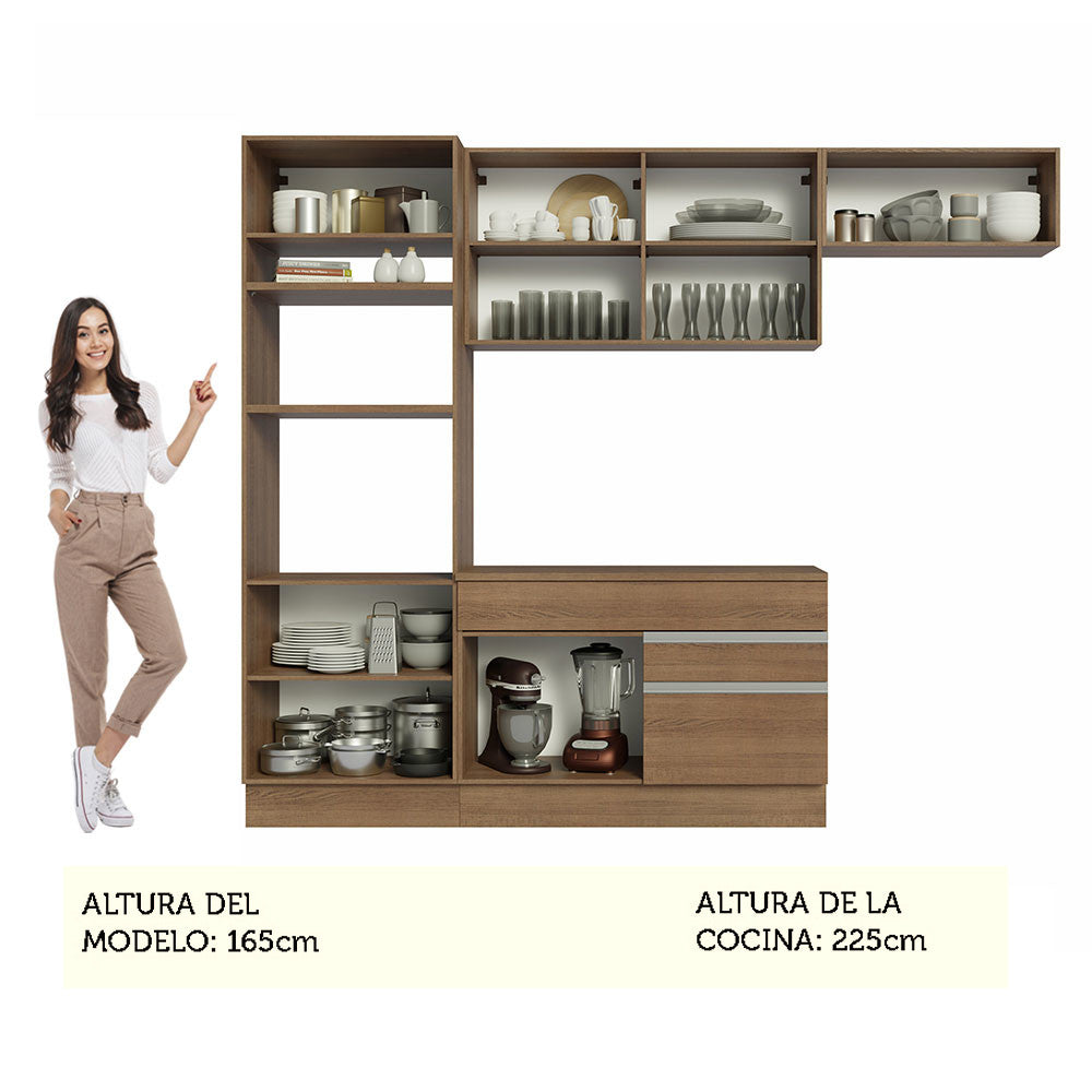 Cocina Integral 270cm Marrón Glamy Madesa 14