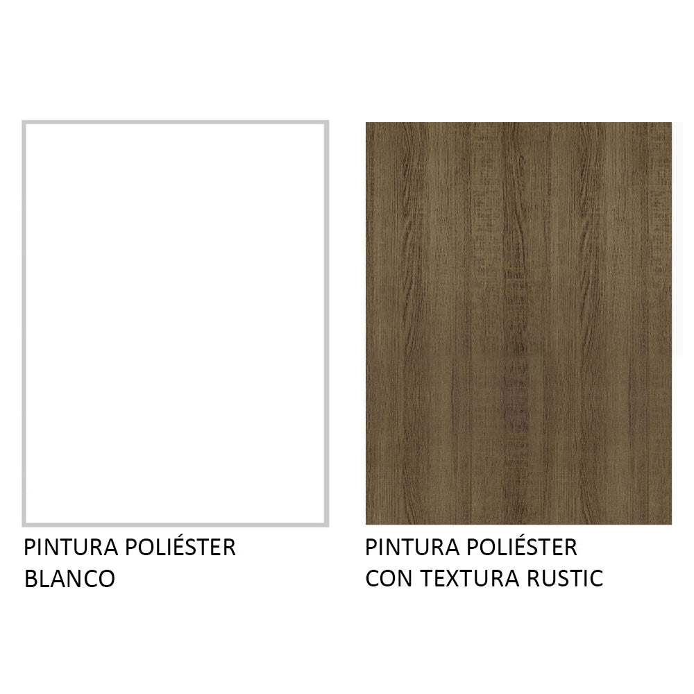 Cocina Integral 190cm Blanco/Marrón/Blanco Glamy Madesa 04